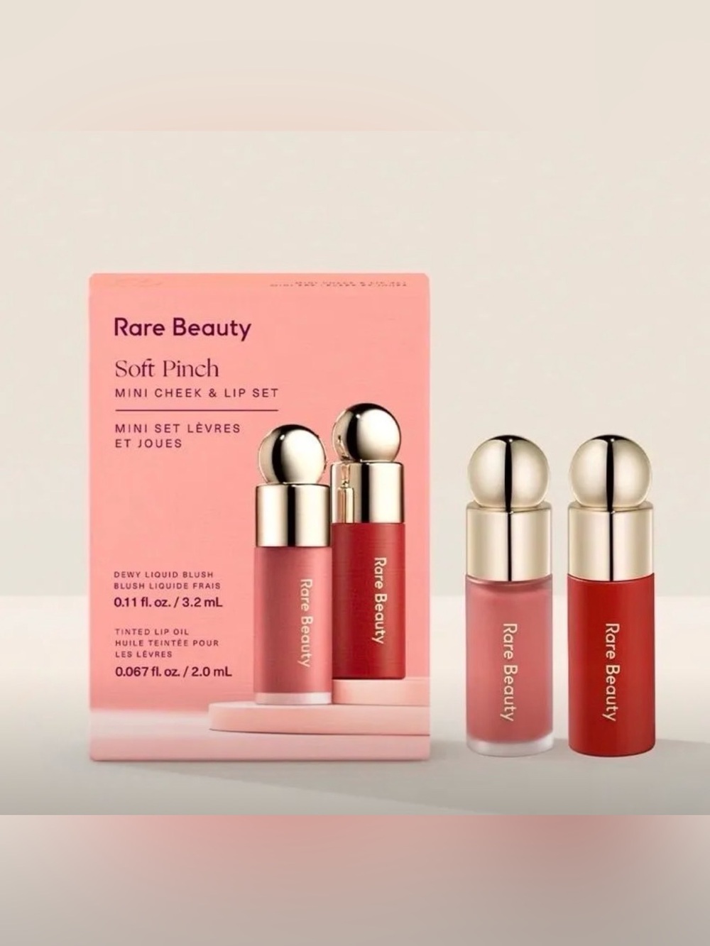 Rare Beauty Soft Pinch Mini Cheek & Lip Duo — Pink and Coral